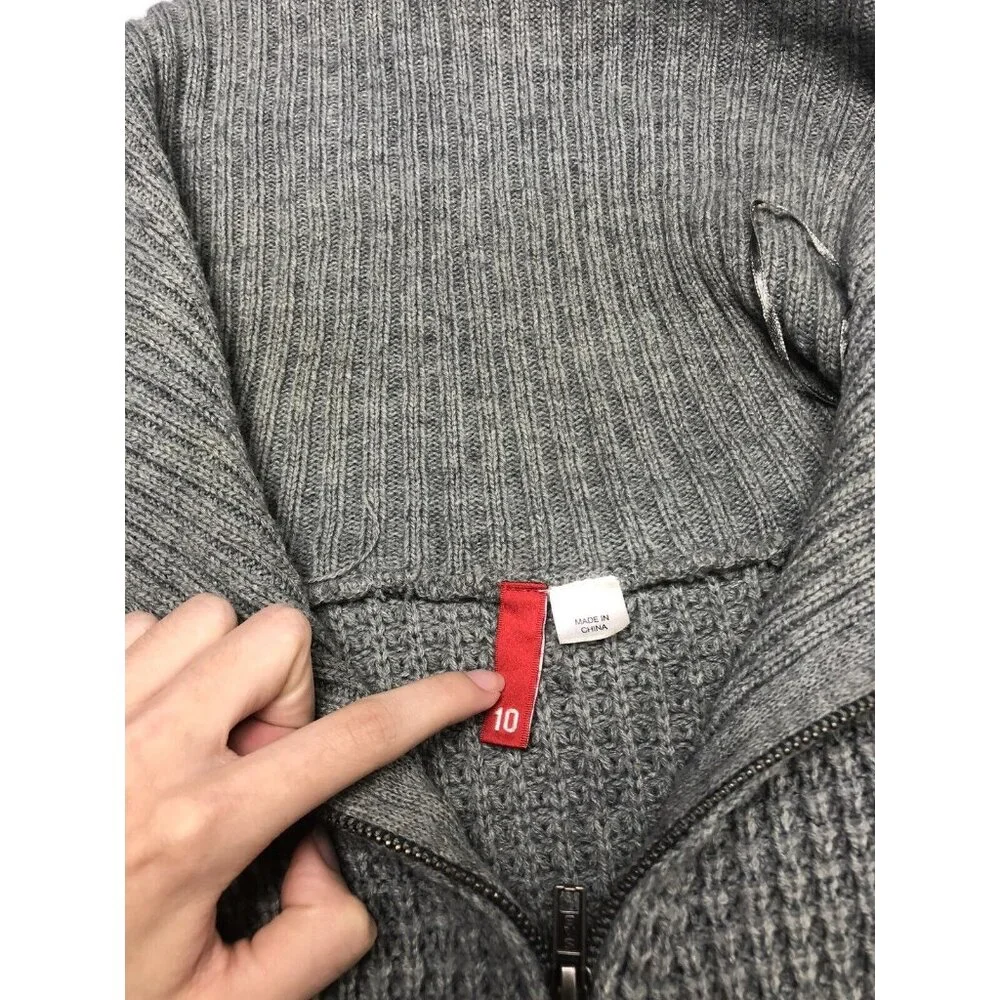 Divided By H&H Sweater Full Zip High Neck Pockets Unisex Kids Size 10 Comfy